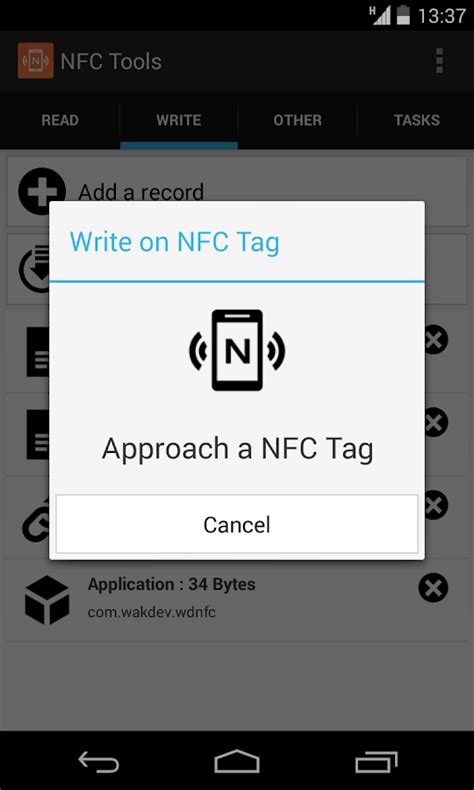 android write to nfc tag location|nfc tag android app.